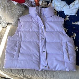 Padded lilac leatherette vest